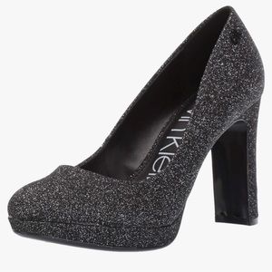 Calvin Klein Premda glitter denim black size 5.5 brand new